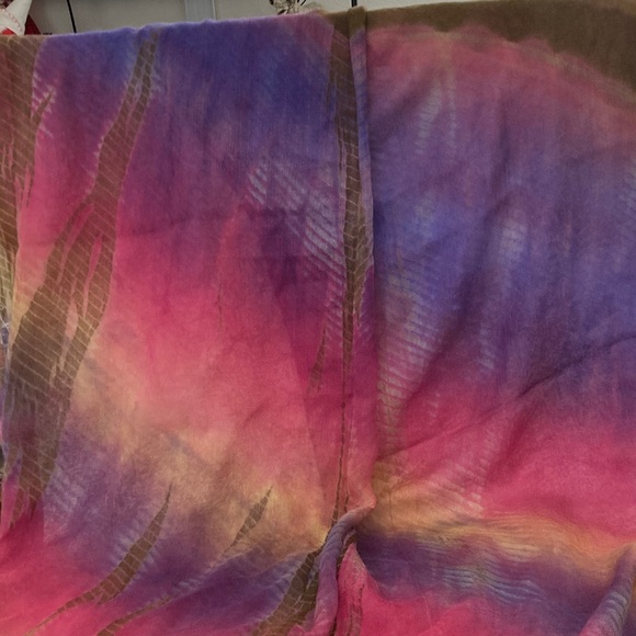 Pashmina 50% silk 50% Cashmere rainbow Tie-Dye like Scarf Hippie - Picture 6 of 6